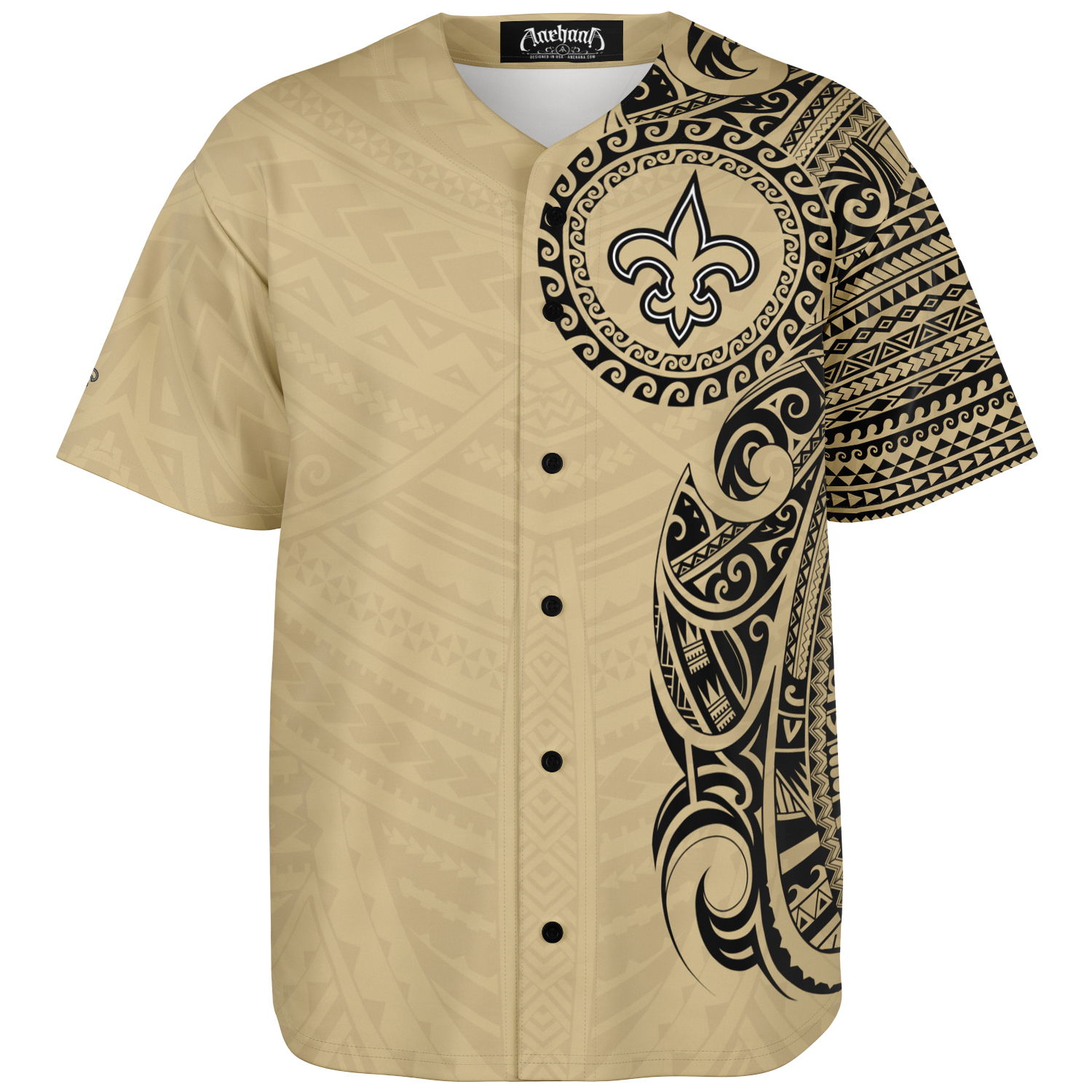 New Orleans Saints NFL Jersey – Polynesian Design Old Gold – Anehana