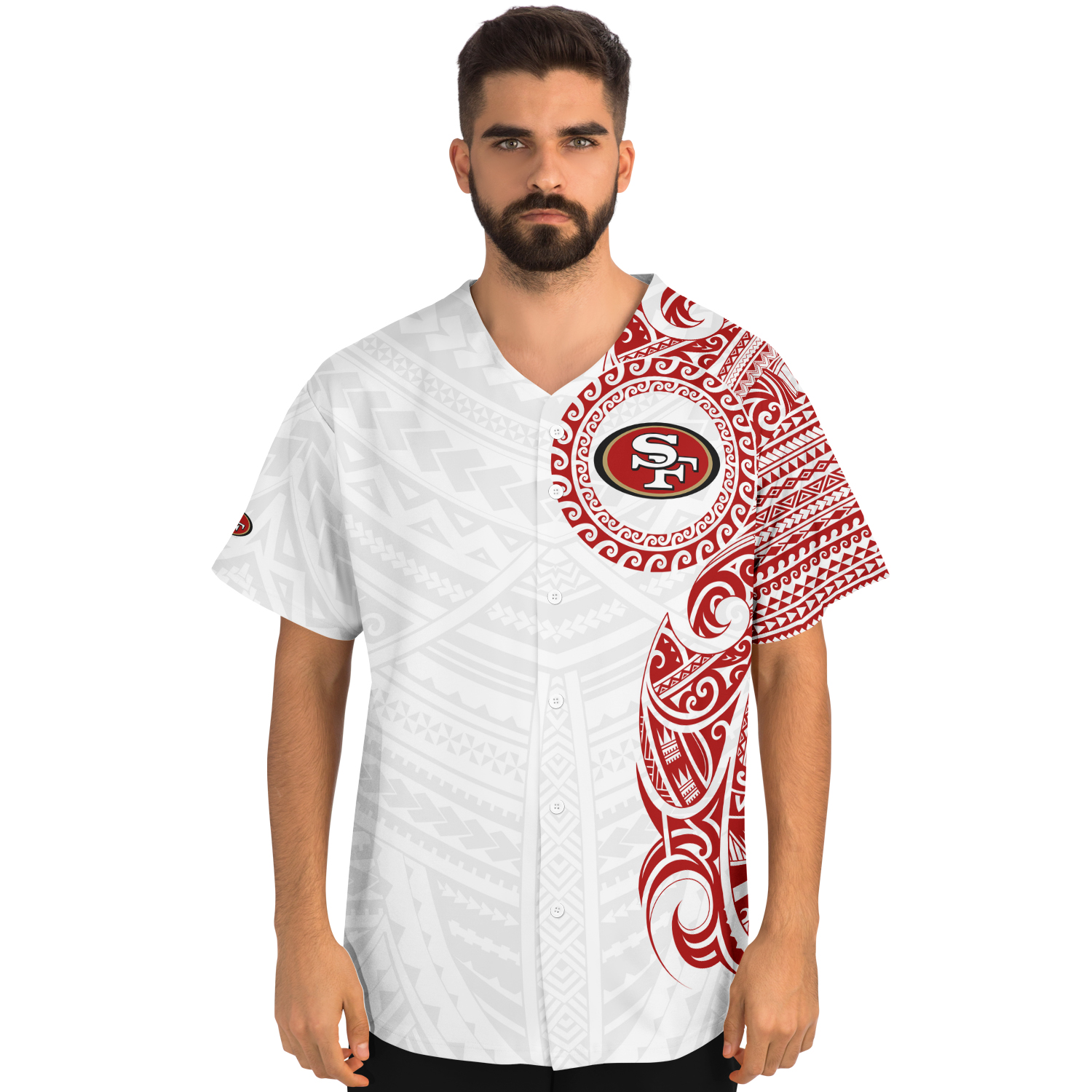 San Francisco 49ers NFL Jersey – Polynesian Design White – Anehana